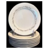 K - Vintage Noritake China Crestmont 30-Piece Dinnerware Set with Silver Trim