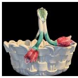 FR - Vintage Vietri Italy Ceramic Basket with Tulip Handle
