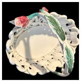 FR - Vintage Vietri Italy Ceramic Basket with Tulip Handle