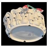 FR - Vintage Vietri Italy Ceramic Basket with Tulip Handle