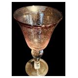 FR - Set of 6 Hand Blown Purple Art Glass 8 inch Wine Glasses