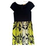 FR - Alice + Olivia Black and Yellow Patterned Dress, Approx. Small/Medium