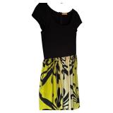 FR - Alice + Olivia Black and Yellow Patterned Dress, Approx. Small/Medium