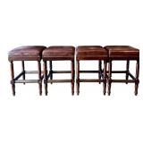 K - Set of 4 Frontgate Raffles Backless Bar And Counter Stools
