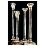LR - Set of 4 Tall Crystal Candleholders