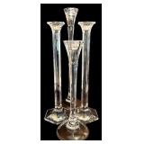 LR - Set of 4 Tall Crystal Candleholders