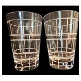 LR - Pair of Vintage Ralph Lauren Plaid Tumblers