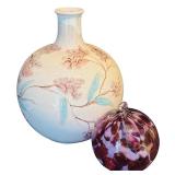 LR - Decorative Ceramic Vase by Pietrasanta and Hand Blown Glass Ornament