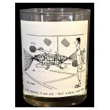 FR - Set of 6 Vintage Bill Davey Tennis Cartoon Glasses
