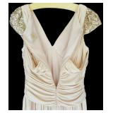 FR - Vera Wang Ivory Cocktail Dress with Sequin Cap Sleeves