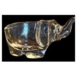 LR - Set of 3 Crystal Elephant Figurines and Bowl