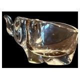 LR - Set of 3 Crystal Elephant Figurines and Bowl
