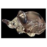 LR - Set of 3 Crystal Elephant Figurines and Bowl