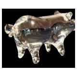 LR - Set of 3 Crystal Elephant Figurines and Bowl