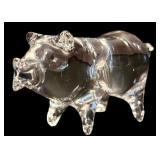 LR - Set of 3 Crystal Elephant Figurines and Bowl