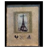 FR - Decor Set with Antique Reflections Eiffel Tower Wall Art, 
