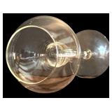 LR - Vintage Glass Stemware Pair and Faceted Pedestal Candleholder Set