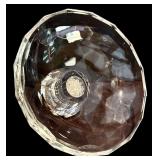 LR - Vintage Glass Stemware Pair and Faceted Pedestal Candleholder Set