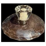 LR - Vintage Glass Stemware Pair and Faceted Pedestal Candleholder Set