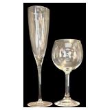FR - Collection of 13 Glasses Including Champagne Flutes and Tumblers
