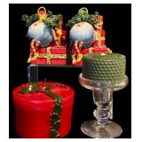 LR - Holiday Candle and Ornament Collection with Department 56 and Glass Holder
