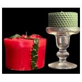 LR - Holiday Candle and Ornament Collection with Department 56 and Glass Holder