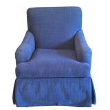 FR - Pair of Vintage Upholstered Blue Armchairs