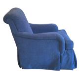 FR - Pair of Vintage Upholstered Blue Armchairs