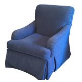 FR - Pair of Vintage Upholstered Blue Armchairs