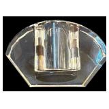 K - Vintage Oleg Cassini Crystal Prism Votive Candle Holder