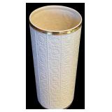 LR - Vintage Lenox Tall Vase with Embossed Floral Design, 12 Inch
