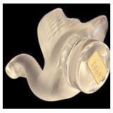 LR - Lalique France Frosted Crystal Swan Figurin
