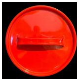 K - Vintage Dansk Red Enamel Cast Iron Pot with Lid
