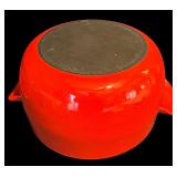 K - Vintage Dansk Red Enamel Cast Iron Pot with Lid