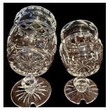 FR - Set of 5 Cut Crystal Decorative Pieces Including Footed Jar, Jars, Bell, and Basket