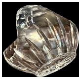 FR - Set of 5 Cut Crystal Decorative Pieces Including Footed Jar, Jars, Bell, and Basket