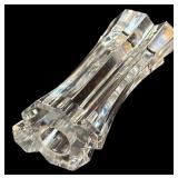 LR - Vintage Orrefors Sweden Crystal Candle Holder and Floral Perfume Bottle Set