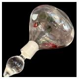 LR - Vintage Orrefors Sweden Crystal Candle Holder and Floral Perfume Bottle Set