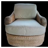SR - Century Woven Rattan Lounge Chair with Cushions