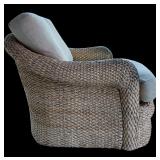 SR - Century Woven Rattan Lounge Chair with Cushions