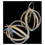 LL - Set of 2 Icy Craft Lighted Acrylic Christmas Trees and 2 Ornament Decor Pieces