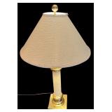 LL - Stiffel Table Lamp with Gold Tone Base and Textured Shade