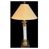 LL - Stiffel Table Lamp with Gold Tone Base and Textured Shade