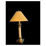 LL - Stiffel Table Lamp with Gold Tone Base and Textured Shade