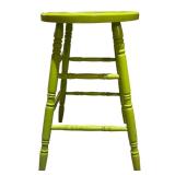 LL - Set of 3 Painted Wood Stools, 23 Inches High - Yellow, Green, Pink