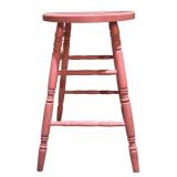 LL - Set of 3 Painted Wood Stools, 23 Inches High - Yellow, Green, Pink