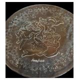 LL - Christmas Decor Collection with 17in Reindeer, Nieman Marcus Plate, Bell, Snow Globe and Figures