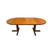 LL - Vintage Round Dining Table with 2 Leaves and Pedestal Base