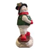 LL - Frontgate Holiday Collection 31.5in Magnesium Rotating Snowboarding Snowman Figure