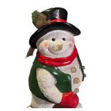 LL - Frontgate Holiday Collection 31.5in Magnesium Rotating Snowboarding Snowman Figure